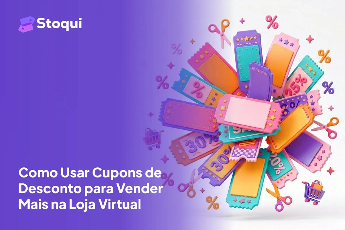 Cupons de desconto coloridos em 3D com tesoura e símbolos de porcentagem para loja virtual